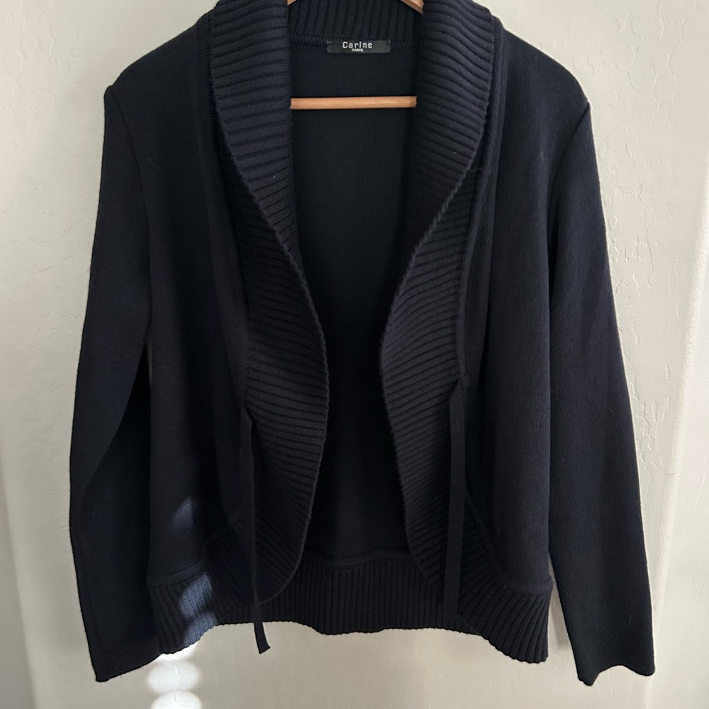 Carine Paris Navy Cardigan 100% Wool Cardigan